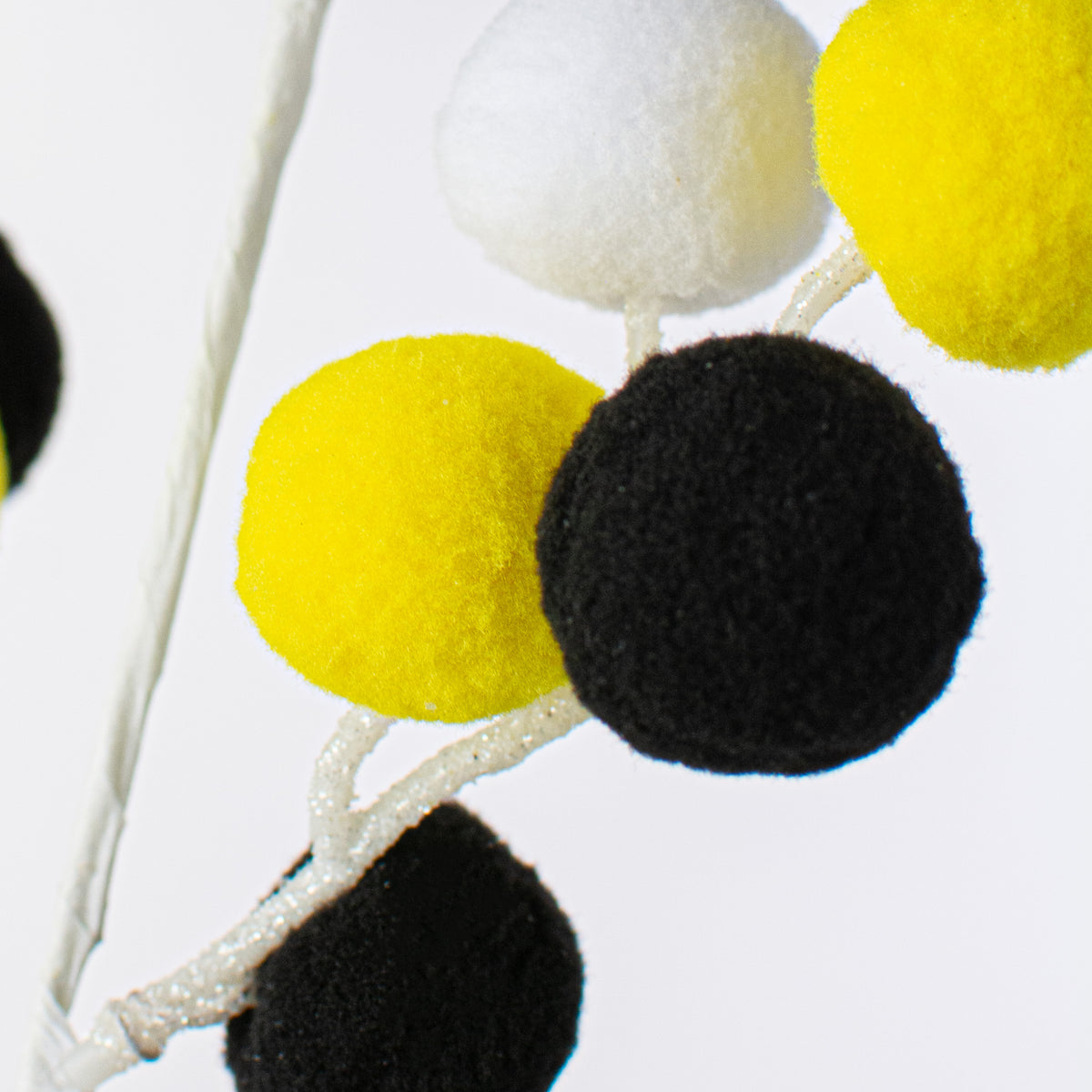 28" Felt Ball Spray: Yellow, Black, White Lifestyle Photo