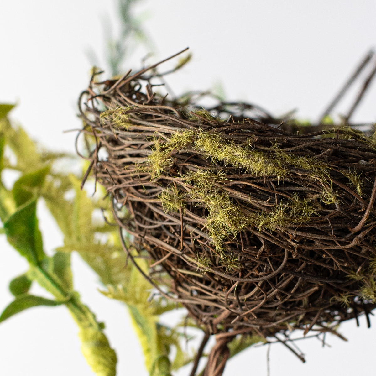 14" Fern and Bird Nest Pick Lifestyle Photo