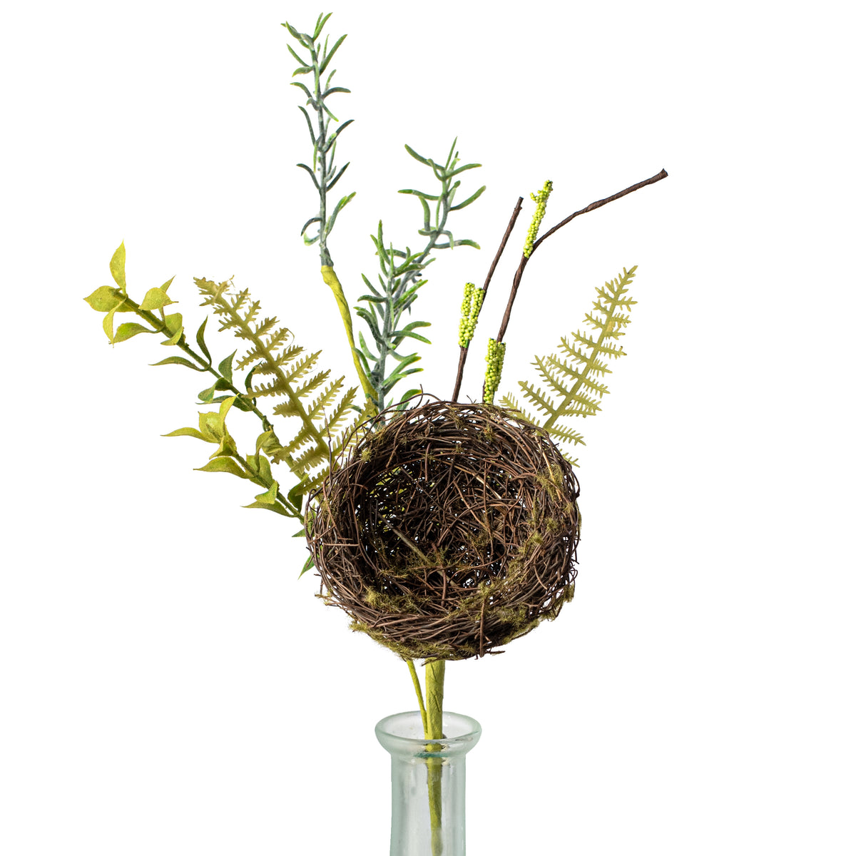 14" Fern and Bird Nest Pick Item Number: 29190
