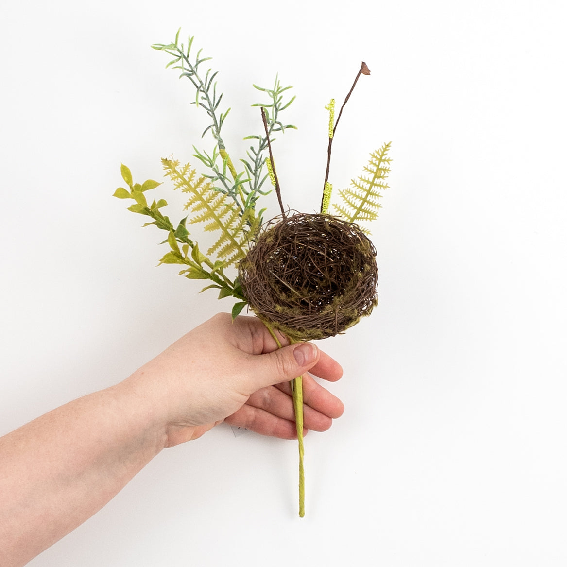 14" Fern and Bird Nest Pick detail photo 3