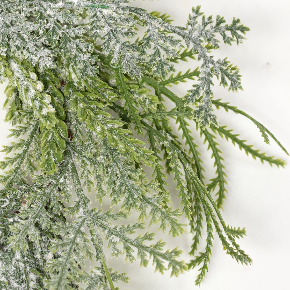3" Fern Pine Candle Ring: Lightly Flocked detail photo 3