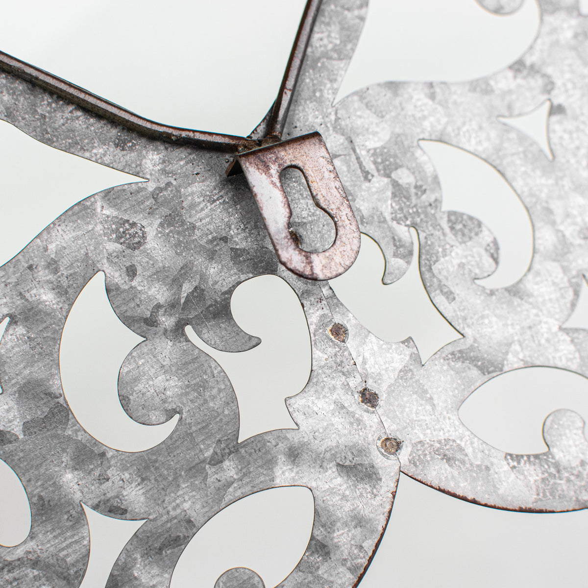 18" Filigree Angel Wings: Acid Wash Galvanized detail photo 4