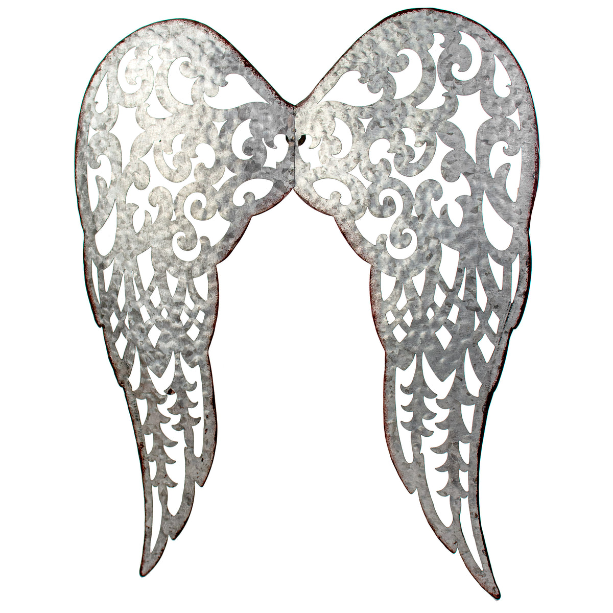 18" Filigree Angel Wings: Acid Wash Galvanized Item Number: MM1133
