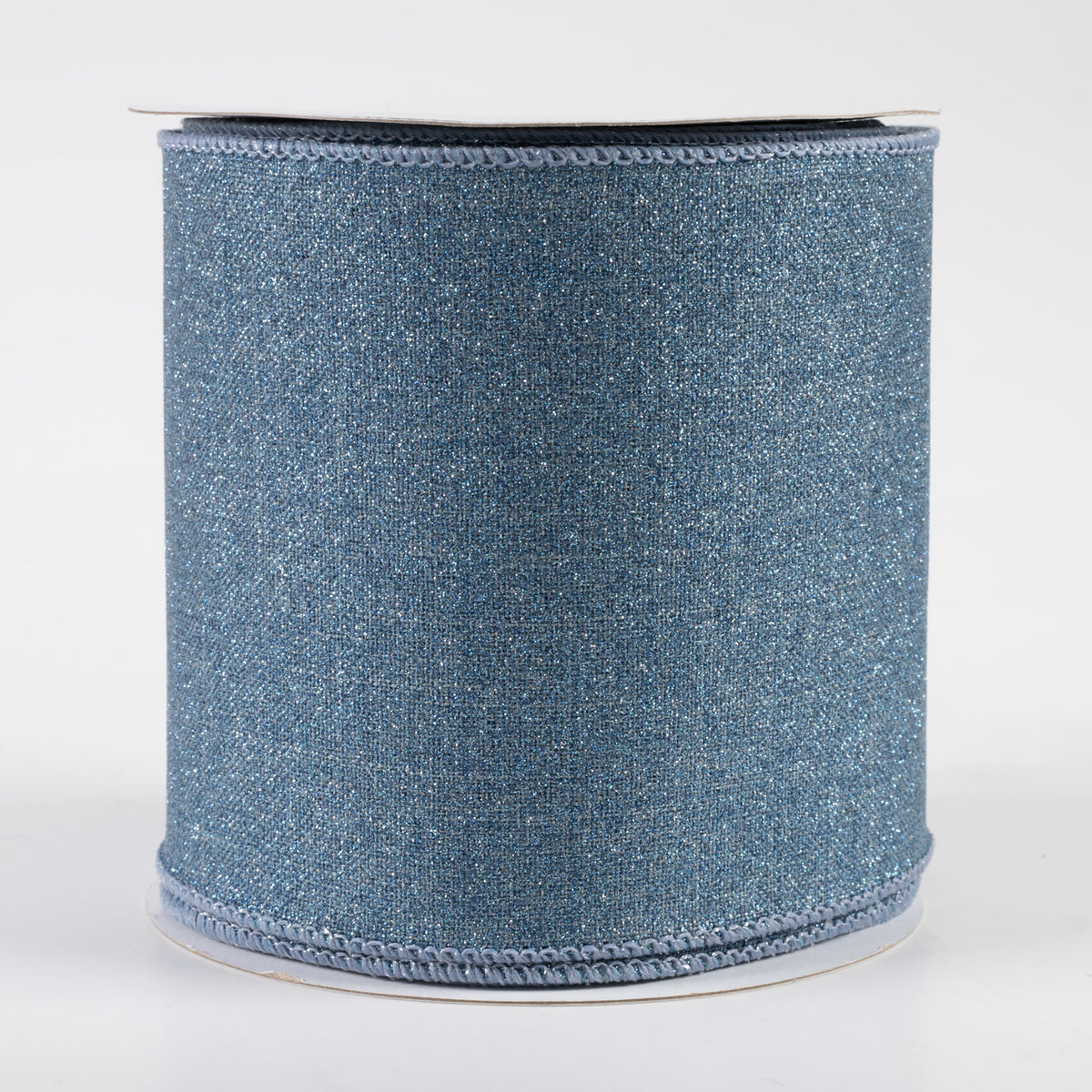 4" Fine Glitter on Royal Ribbon: Smoke Blue (10 Yards)