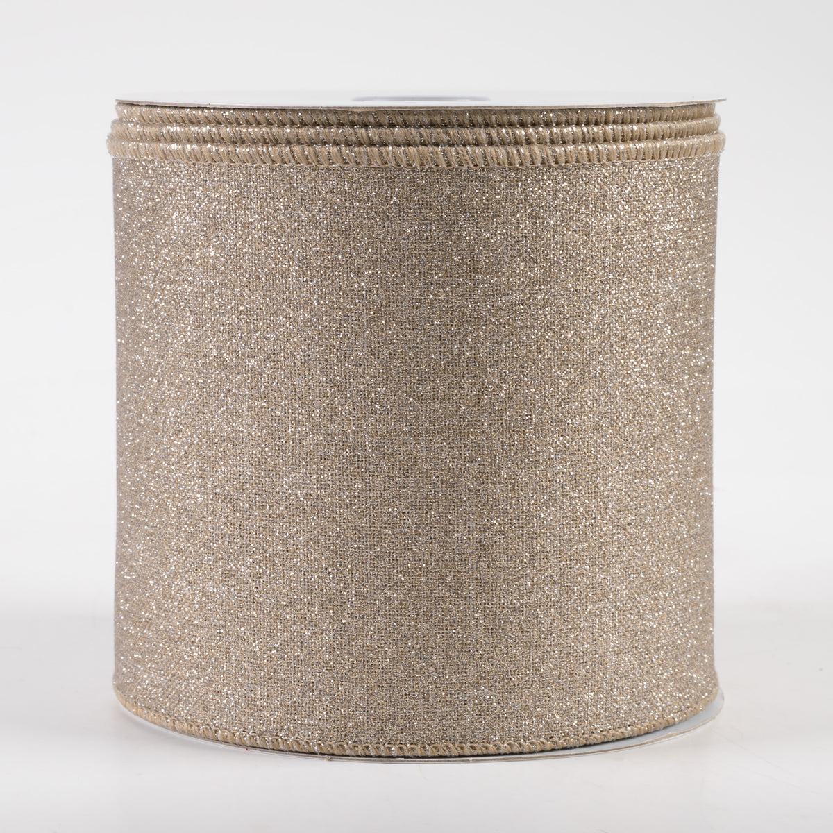 4" Fine Glitter on Royal Ribbon: Taupe (10 Yards)