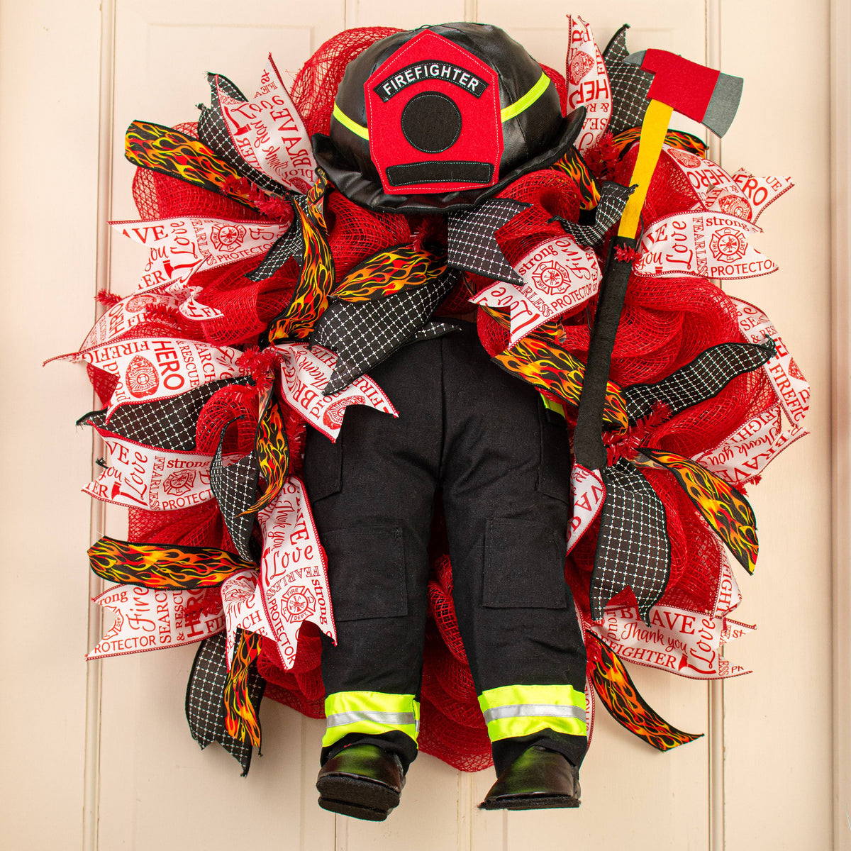 Firefighter Wreath Decorating Kit (3 Pieces) Lifestyle Photo
