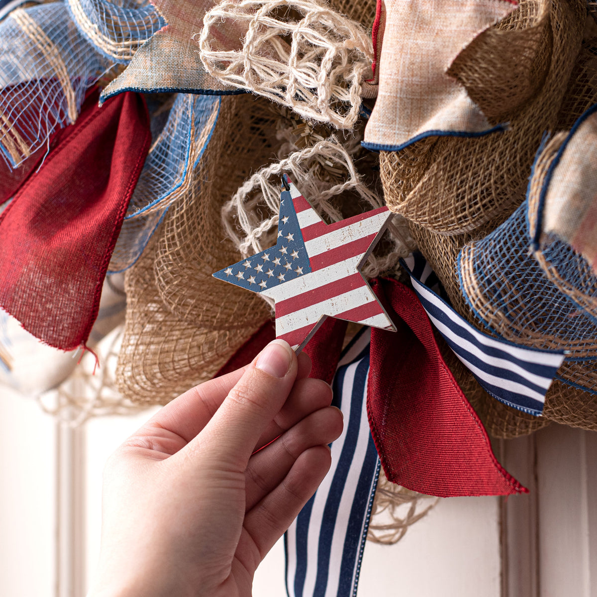 3.25" Flag Star Ornament Lifestyle Photo