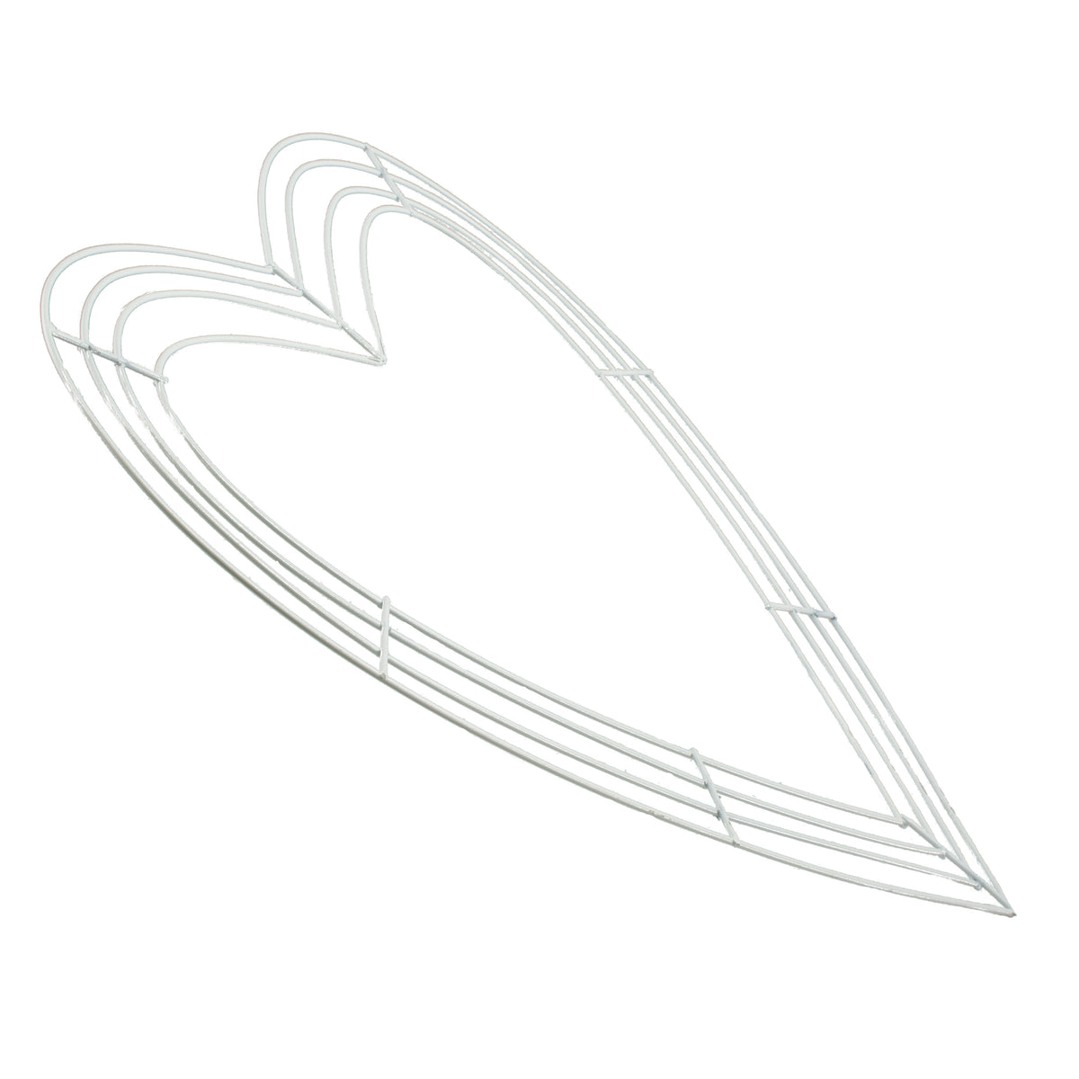 18" Flat Metal Wire Heart Wreath Frame: White detail photo 3