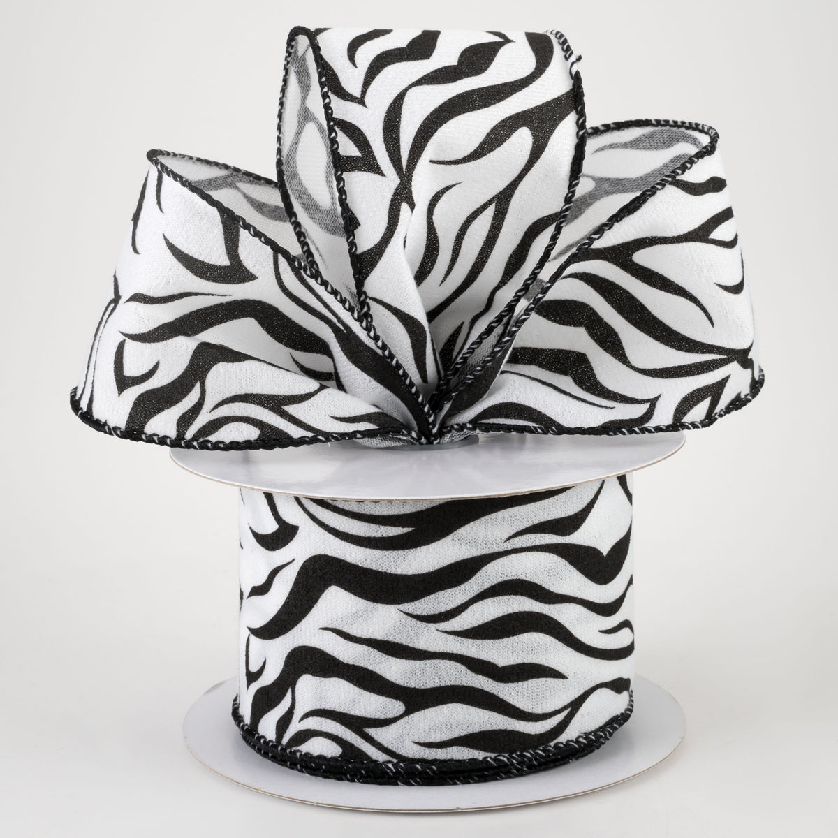 2.5" Fleece Animal Zebra Print Ribbon (10 Yards) Lifestyle Photo