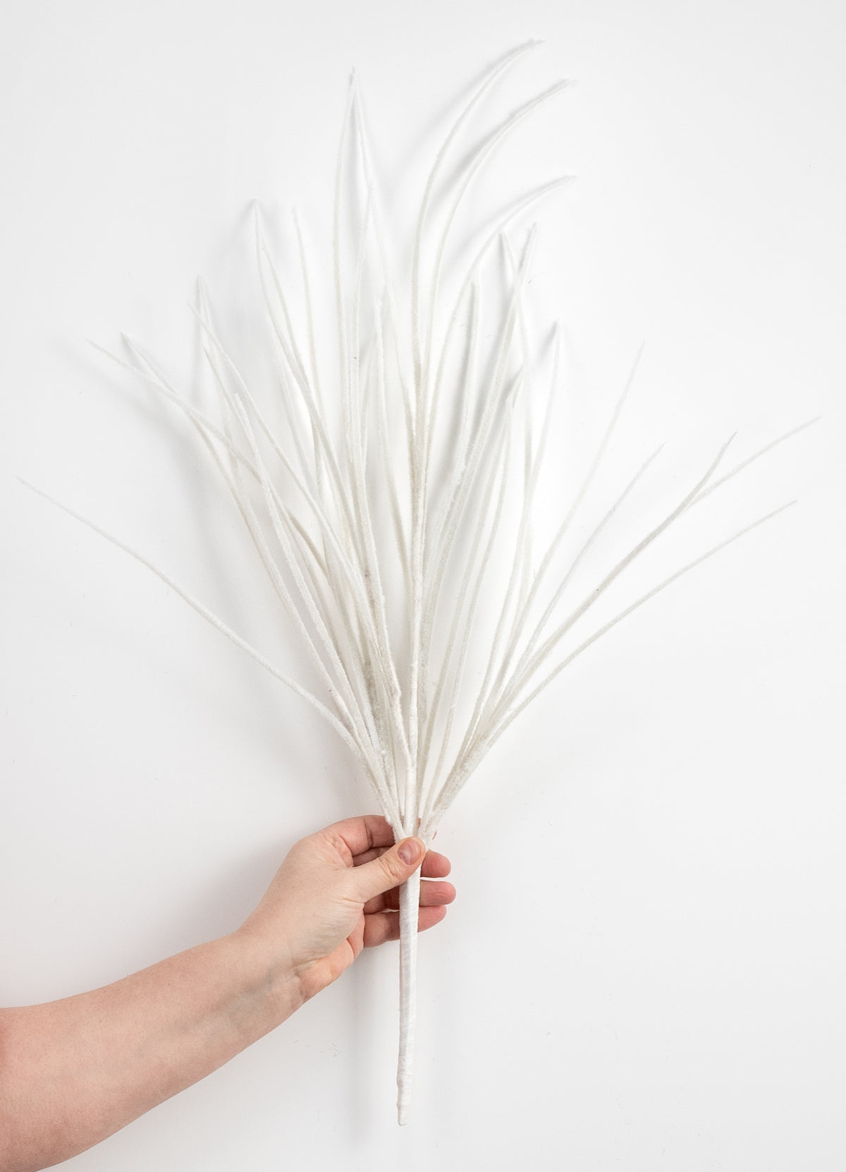 27" Flocked Grass Bush: White detail photo 3