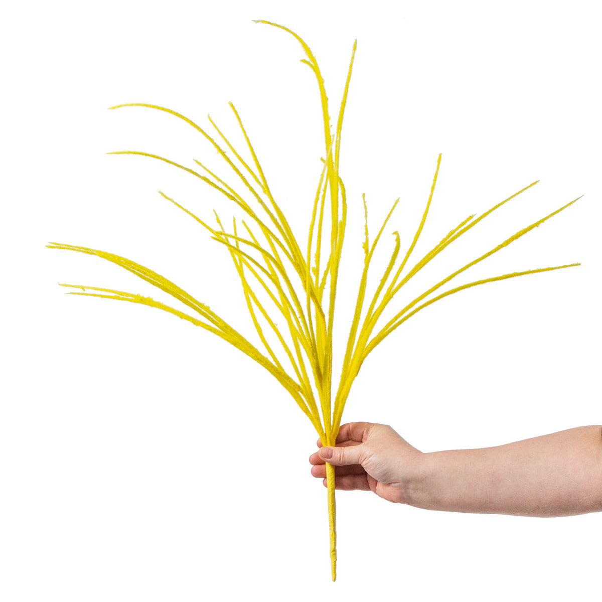 27" Flocked Grass Bush: Yellow detail photo 3