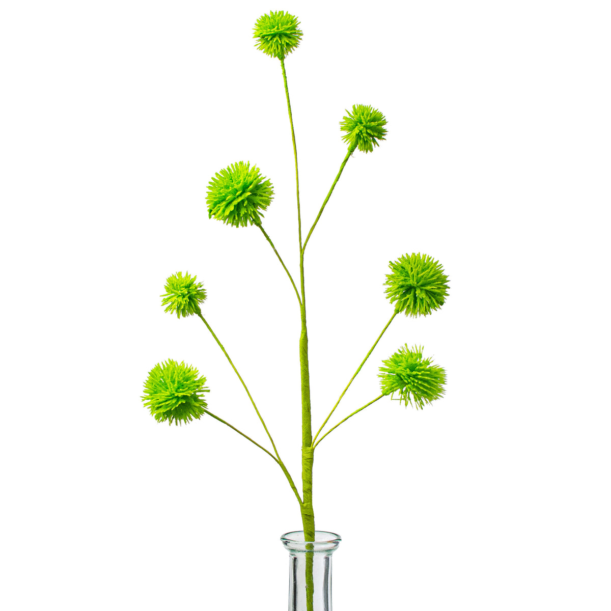 19" Flocked Pom Pom Spray: Lime Green Item Number: FH799231