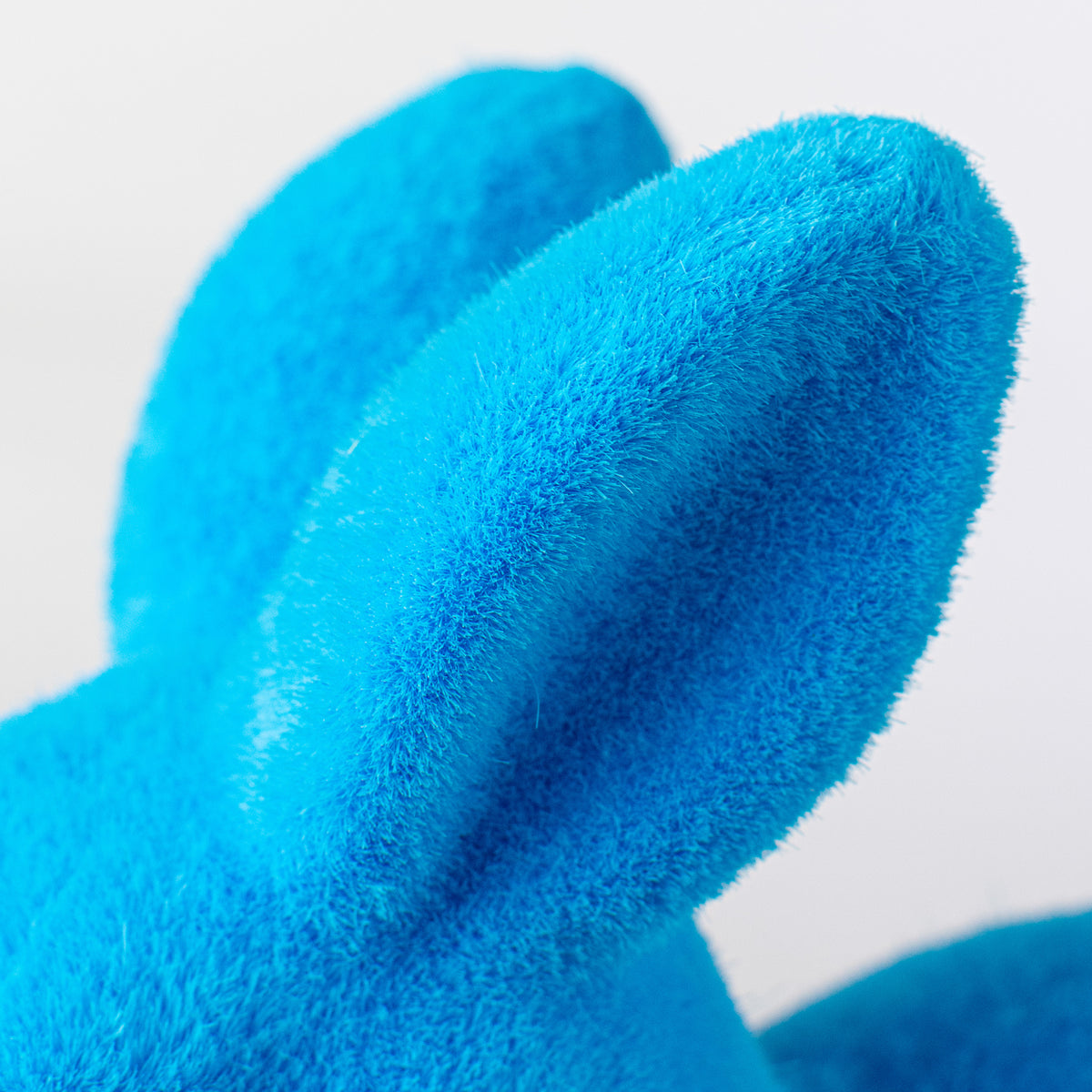 10" Flocked Sitting Rabbit: Bright Blue detail photo 3