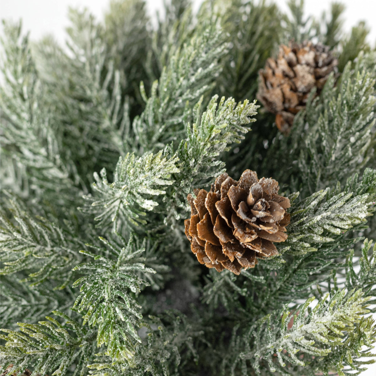 11" Flocked Spruce Fir Half Ball Sphere detail photo 4