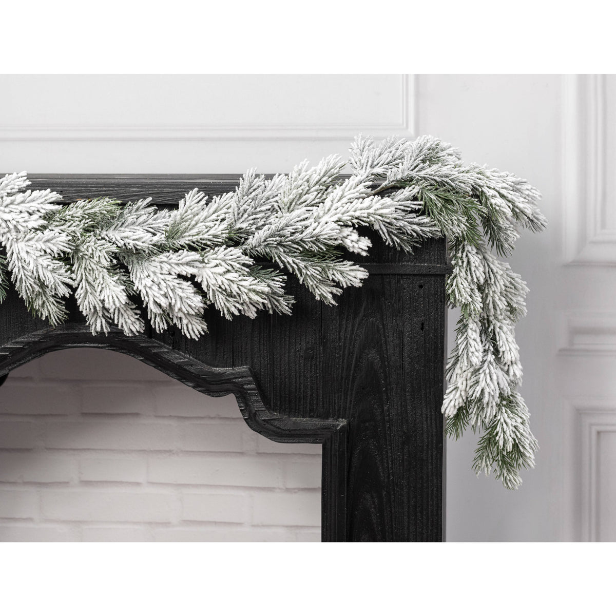 6' Flocked Spruce Garland Lifestyle Photo