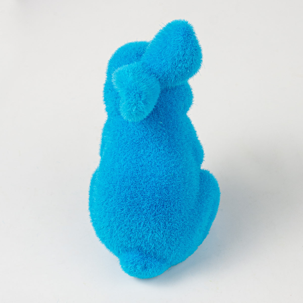 6" Flocked Standing Rabbit: Bright Blue detail photo 4