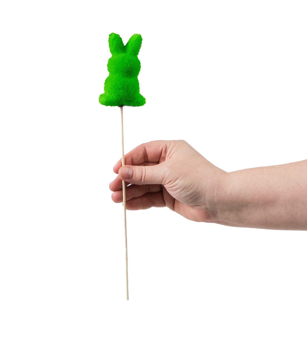 12" Flocked Standing Rabbit Pick: Spring Green detail photo 3