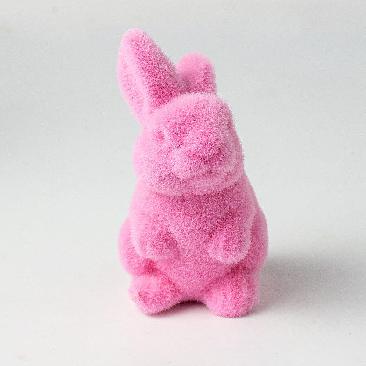 6" Flocked Standing Rabbit: Pink detail photo 3