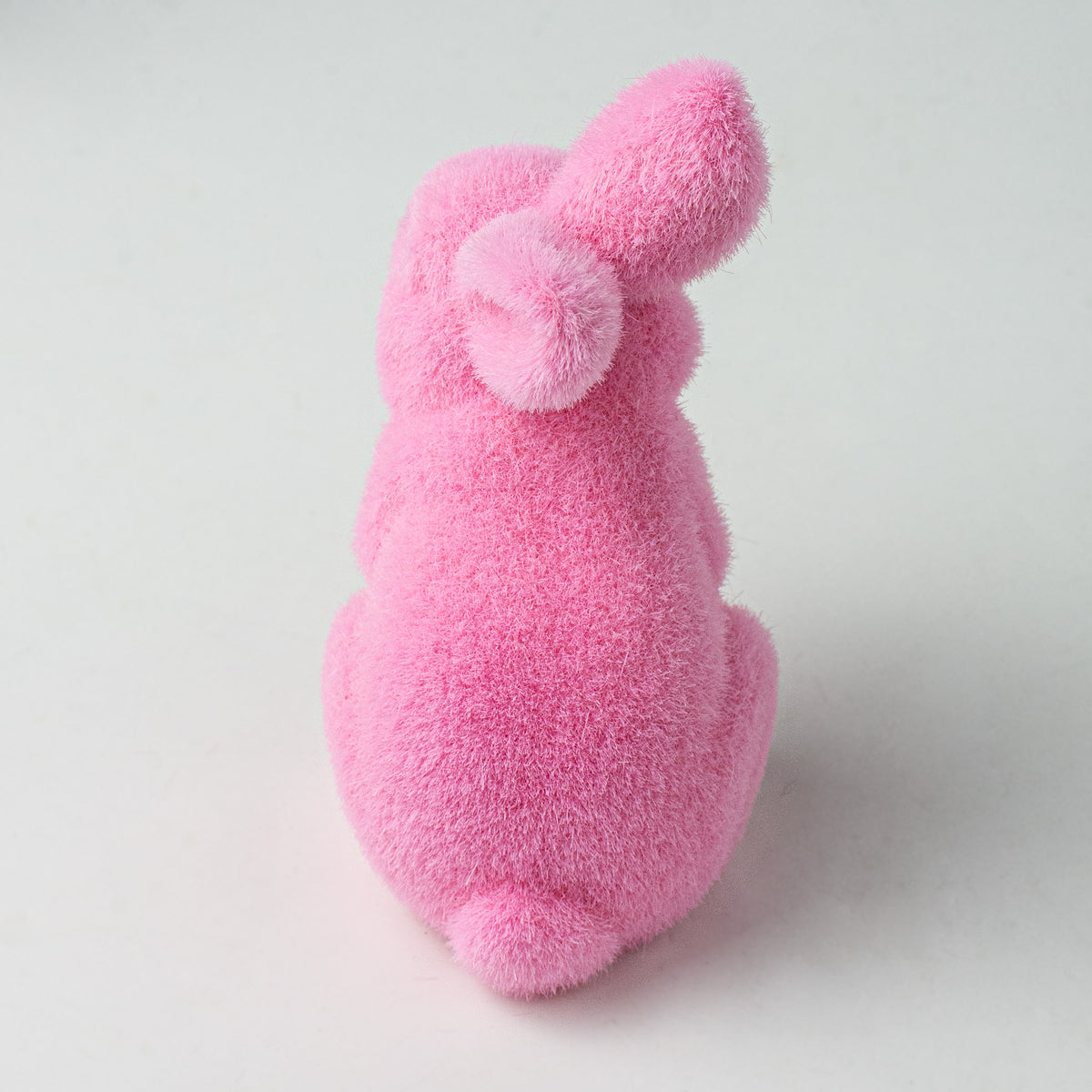 6" Flocked Standing Rabbit: Pink detail photo 4