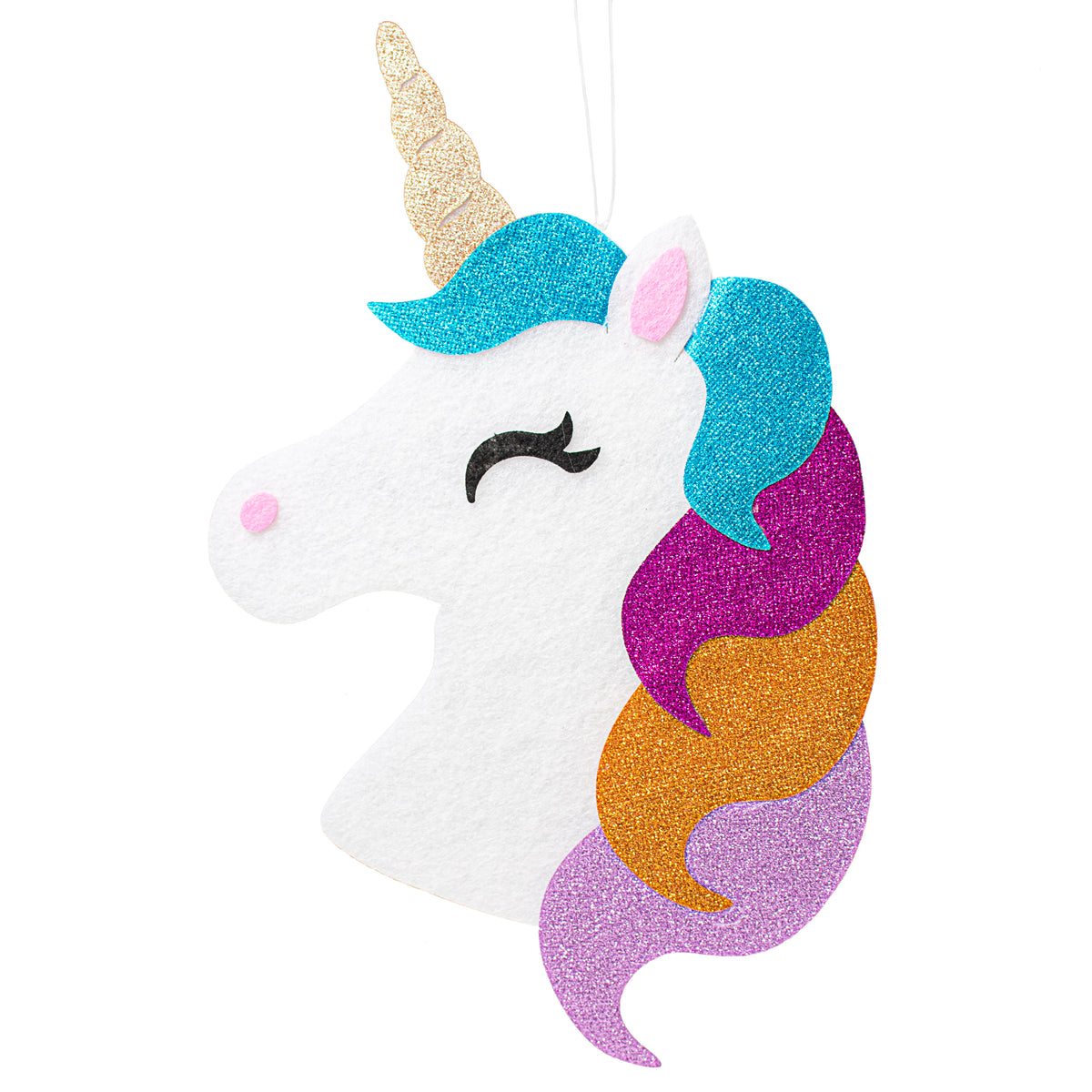 13" Foam Glitter Unicorn Ornament Item Number: MS1594