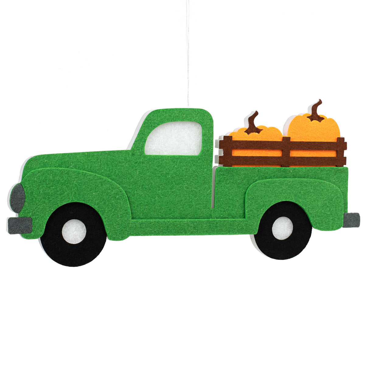 16" Foam Green Truck with Pumpkins Ornament Item Number: MS154409
