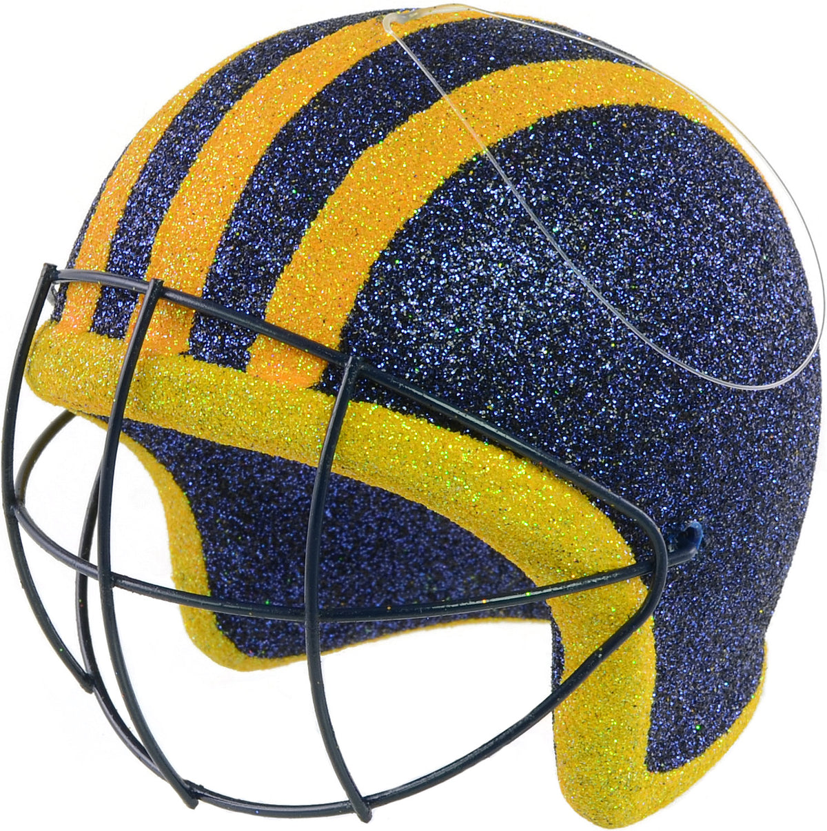 Football Helmet Ornament: Maize & Blue (4") Lifestyle Photo