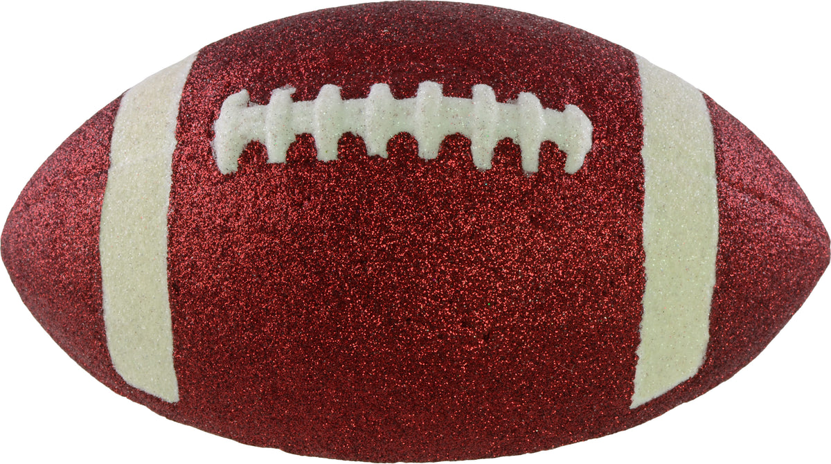 11" Football Accent: Metallic Glitter Crimson Red & White Item Number: MZ2058W9