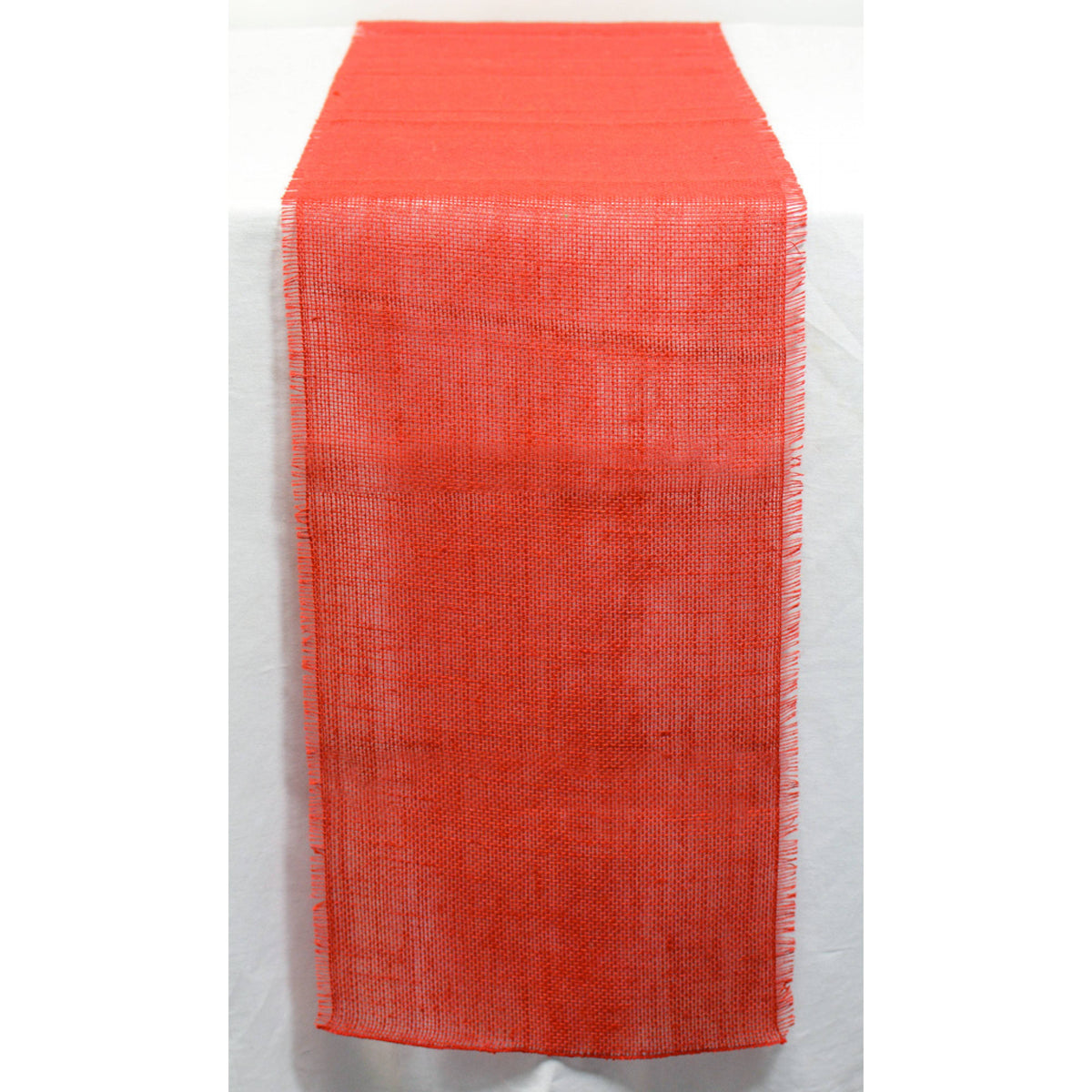 72" Frayed Edge Burlap Fabric Table Runner: Red Item Number: XB3101-12