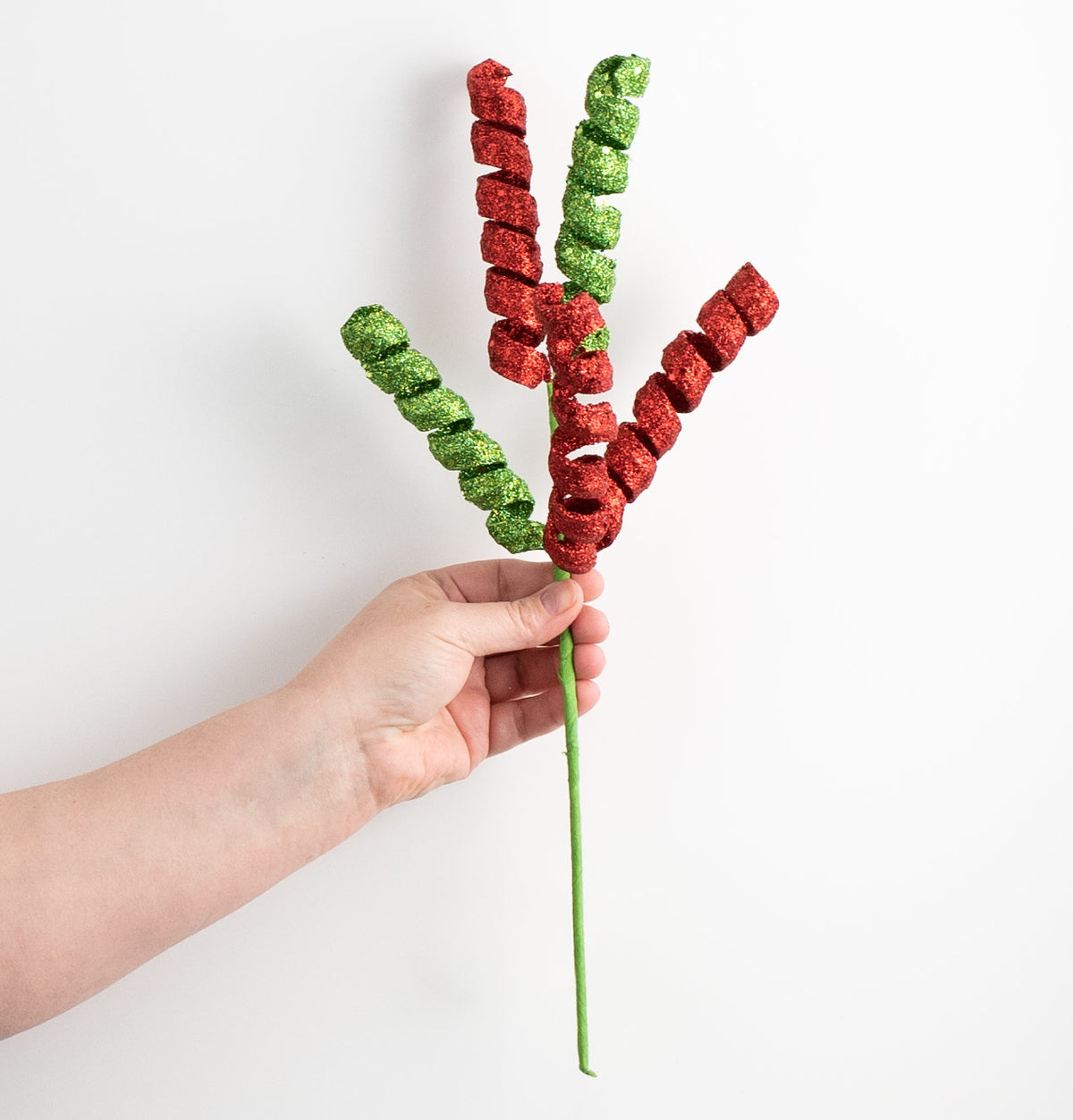 16" Frizzy Curly Pick: Red, Lime Green detail photo 3