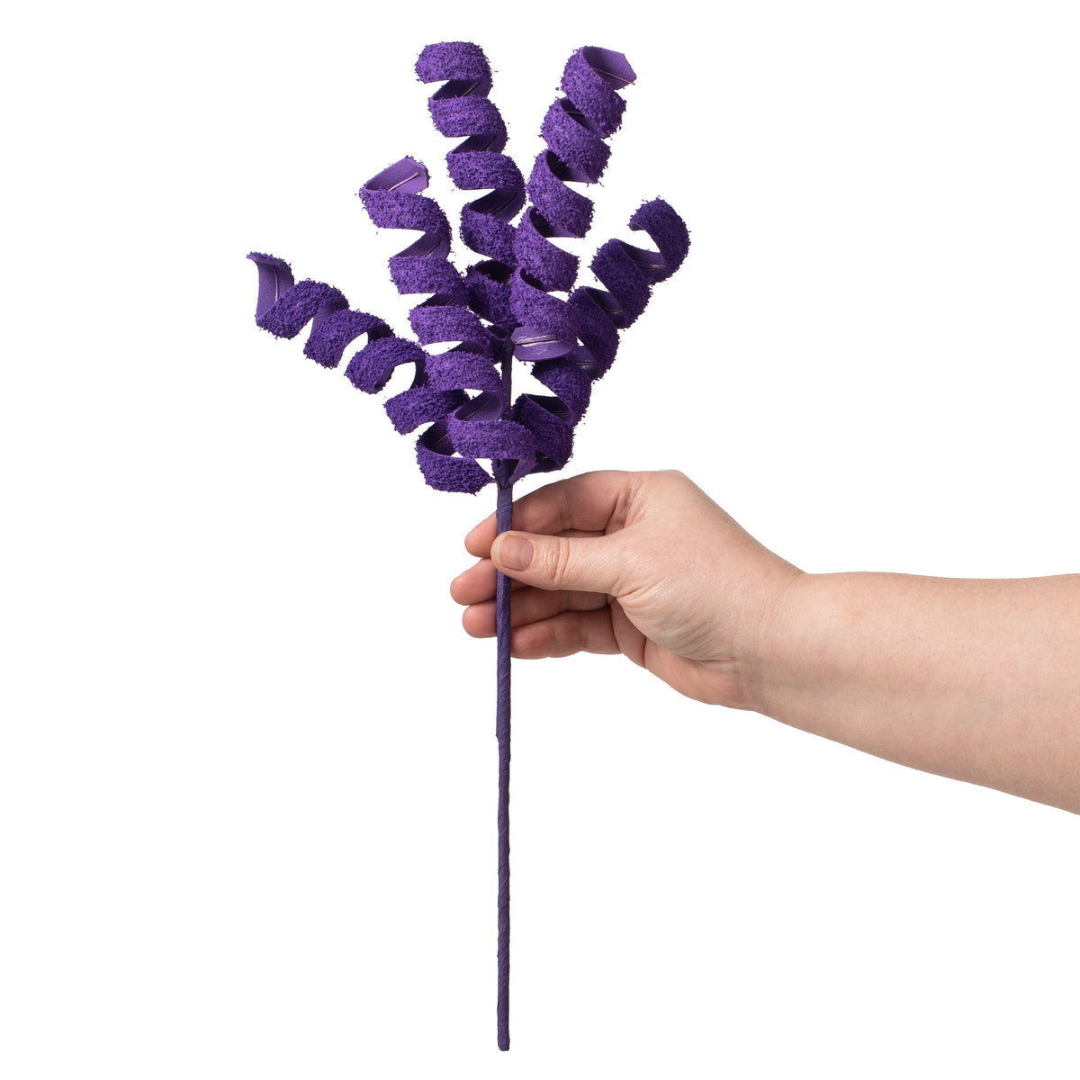 16" Frizzy Fuzzy Curly Pick: Purple detail photo 3