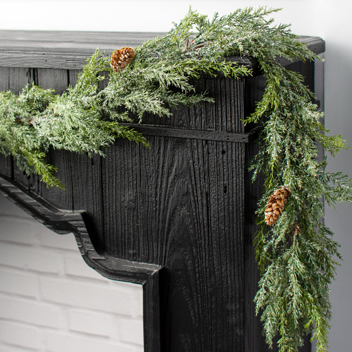 5.5' Frosted Arborvitae Pine Garland Lifestyle Photo