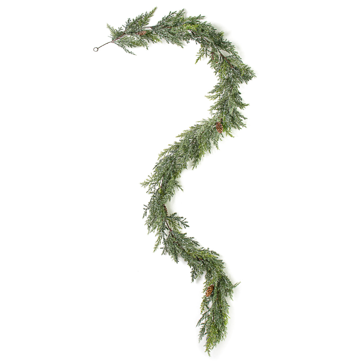 5.5' Frosted Arborvitae Pine Garland detail photo 5
