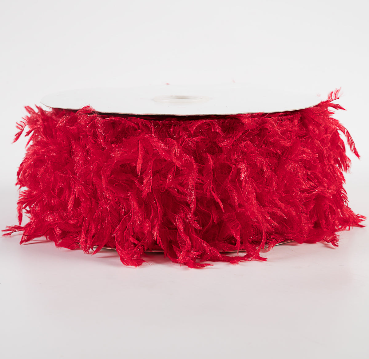 2.5" Furry Fabric Ribbon: Red (10 Yards)
