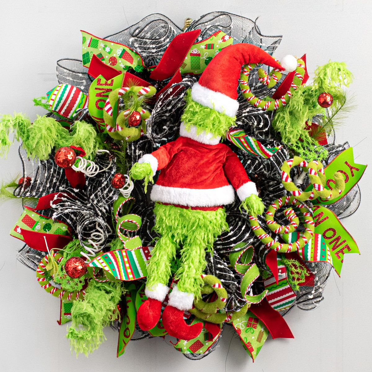 21" Furry Green Monster Santa Elf Accent Lifestyle Photo