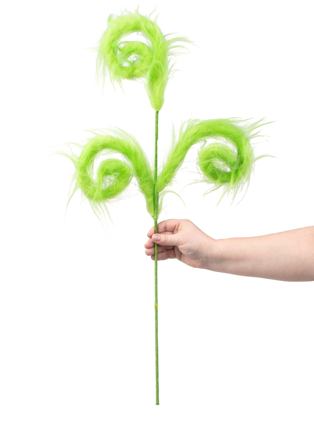 30" Furry Spiral Curly Spray: Lime Green detail photo 3