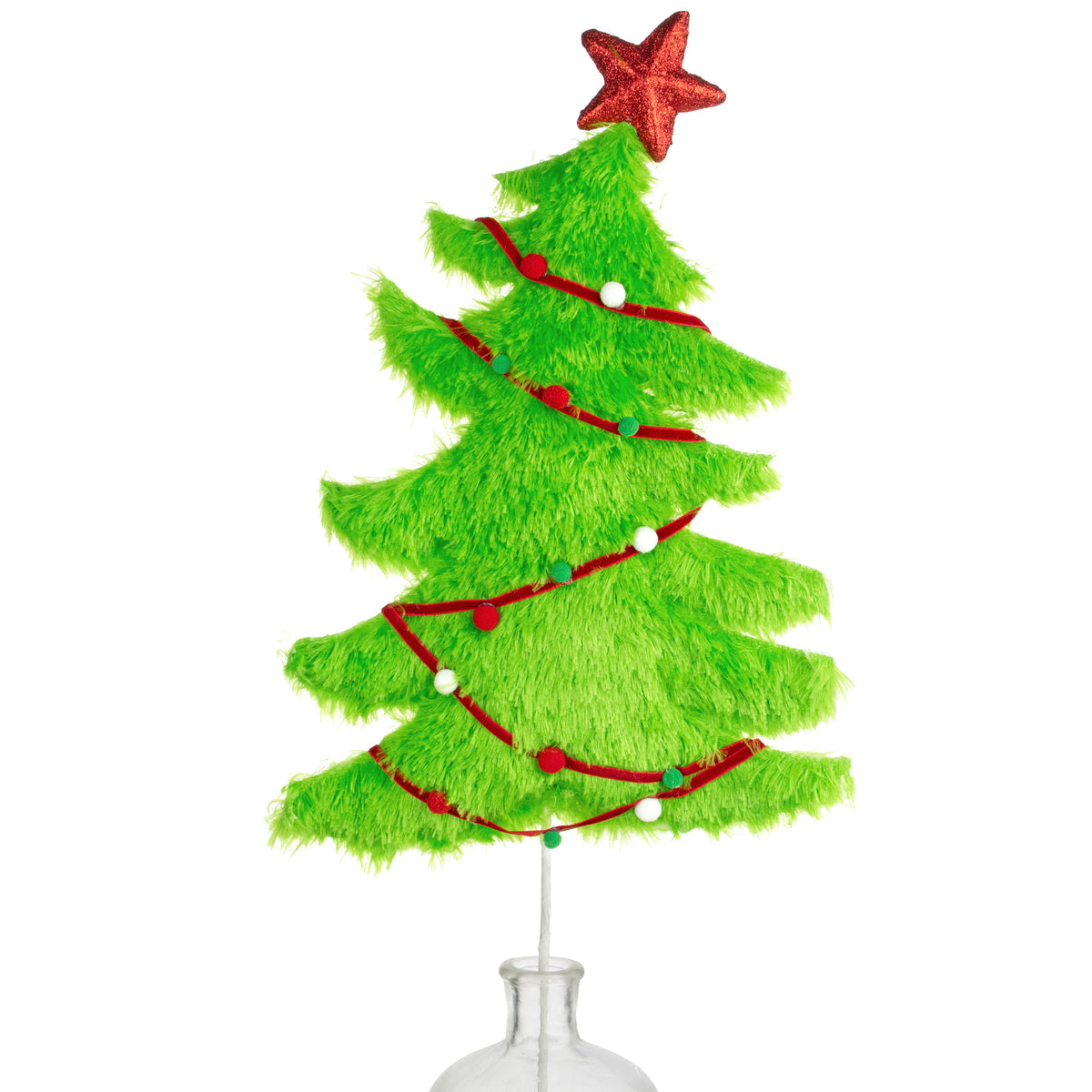 28" Furry Whimsical Christmas Tree Pick Item Number: 86134GN
