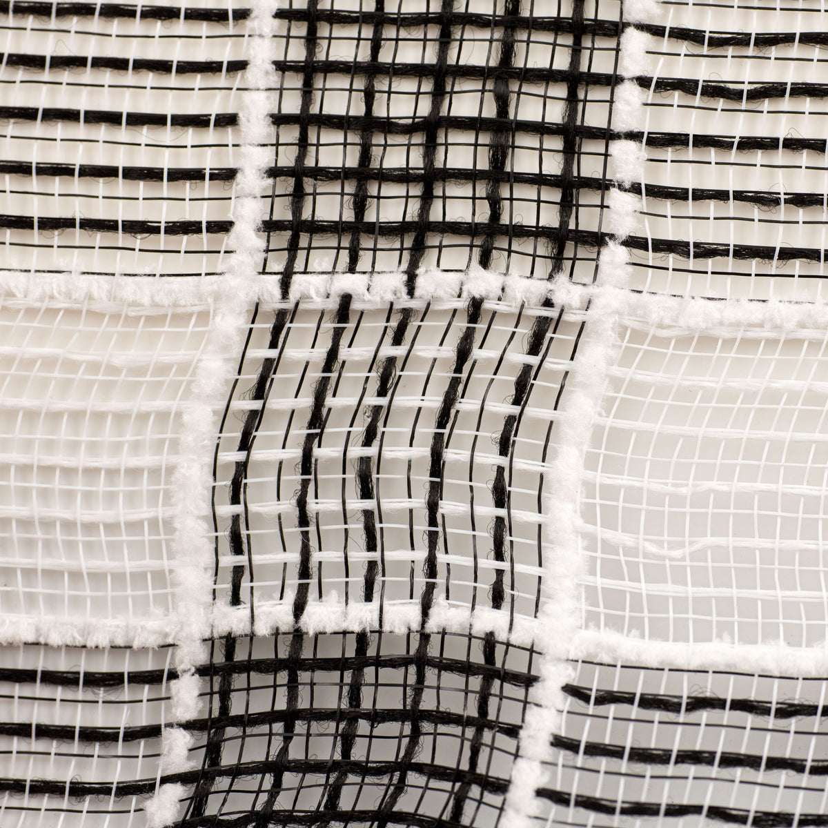 10" Fuzz Snow Check Mesh: Black & White detail photo 3