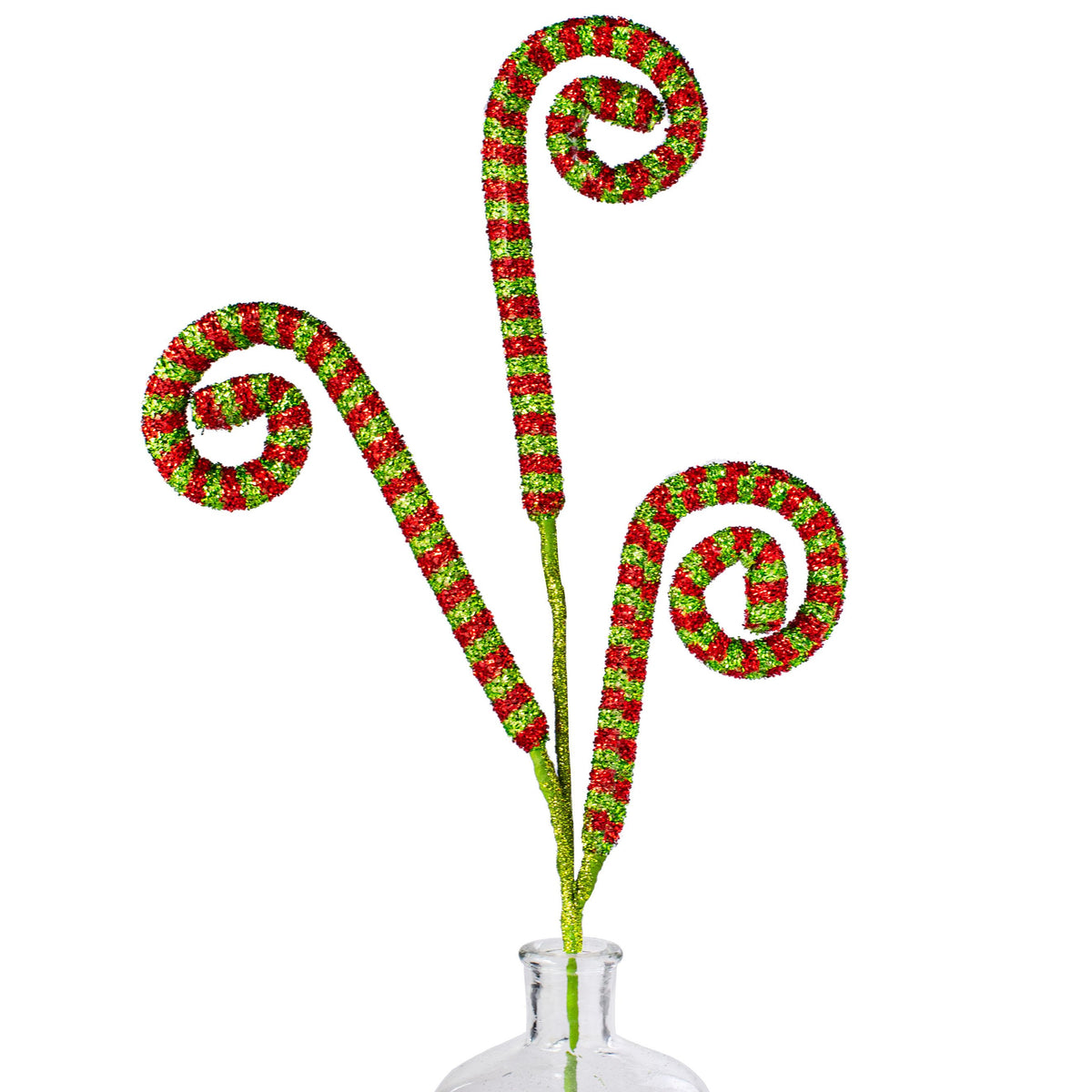 30" Fuzzy Tinsel Curl: Red & Lime Green Item Number: 82095RDGN