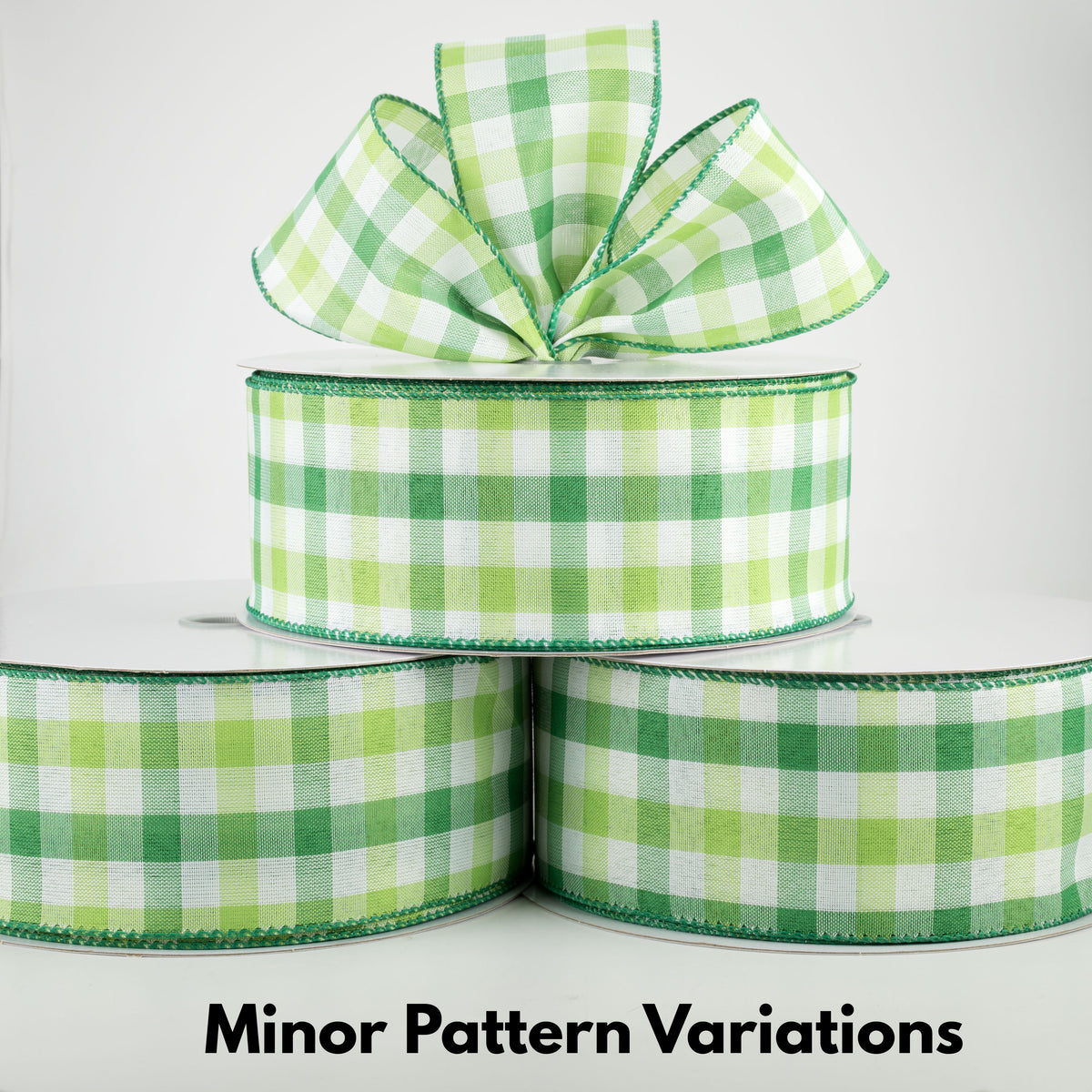 2.5" Garden Check Ribbon: Green, White, Lime (50 Yards) Lifestyle Photo
