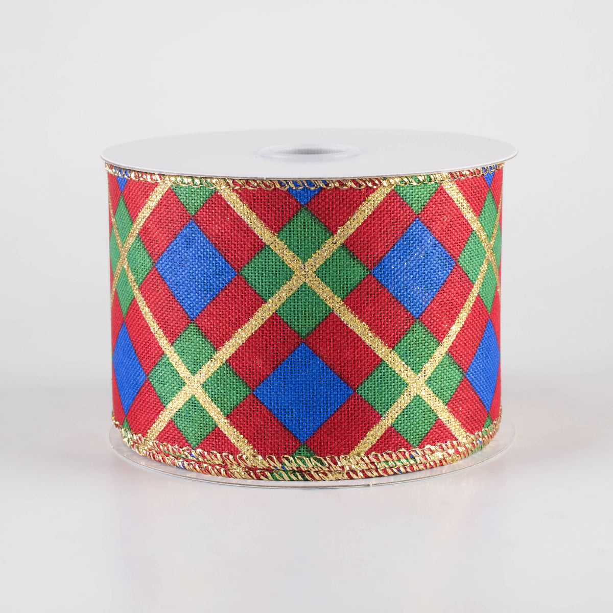 2.5" Georgina Plaid Ribbon: Red, Green, Blue, Gold (10 Yards) Item Number: 72248-40-25