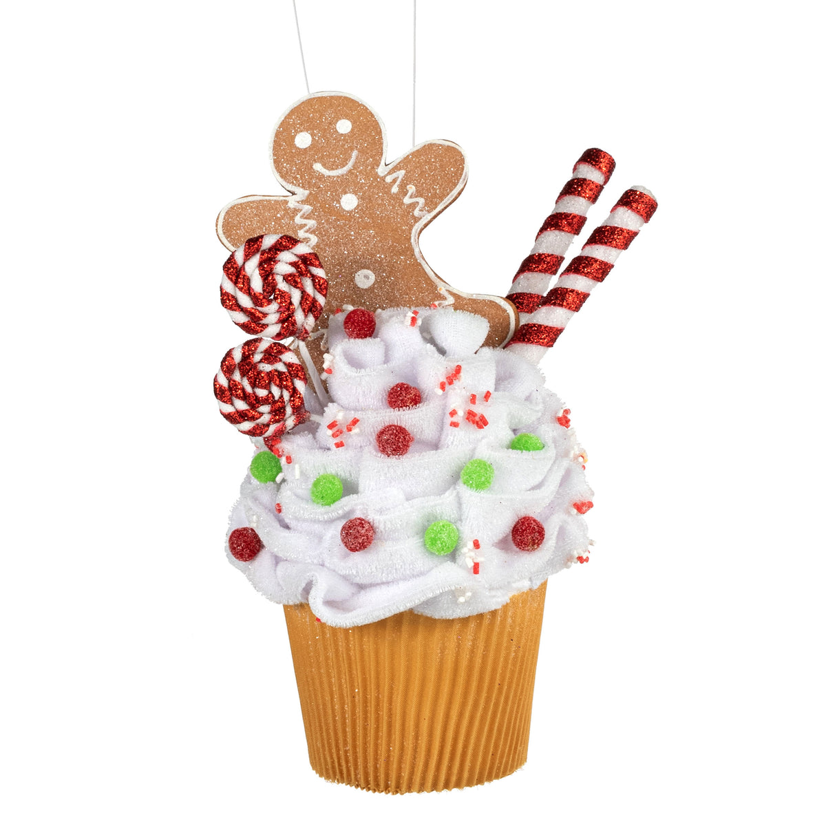 9" Gingerbread Man Cupcake Ornament Item Number: 86110RWG