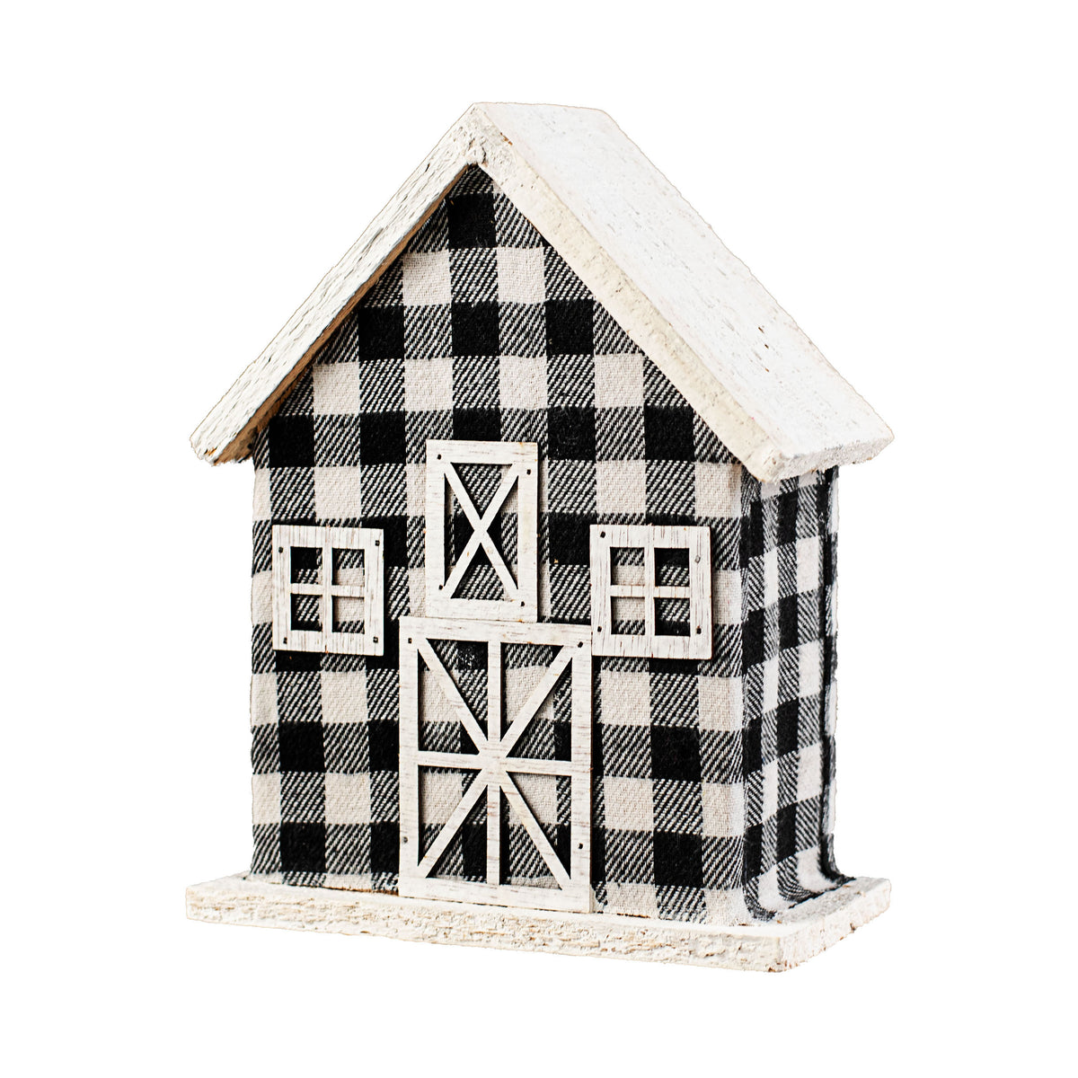 9" Gingham Barn Ornament Item Number: 85019GINGHAM