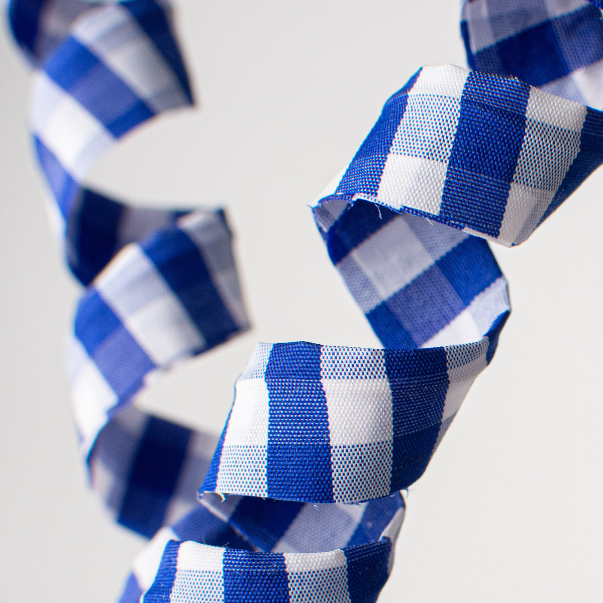 16" Gingham Curly Pick: Blue Lifestyle Photo