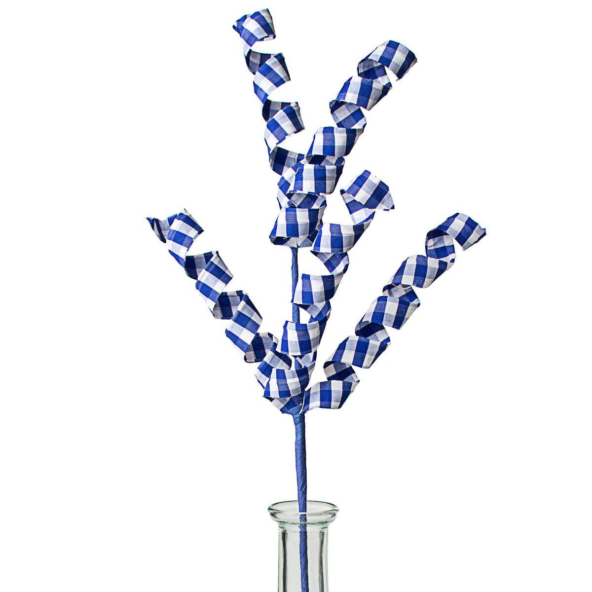 16" Gingham Curly Pick: Blue Item Number: 74185BL
