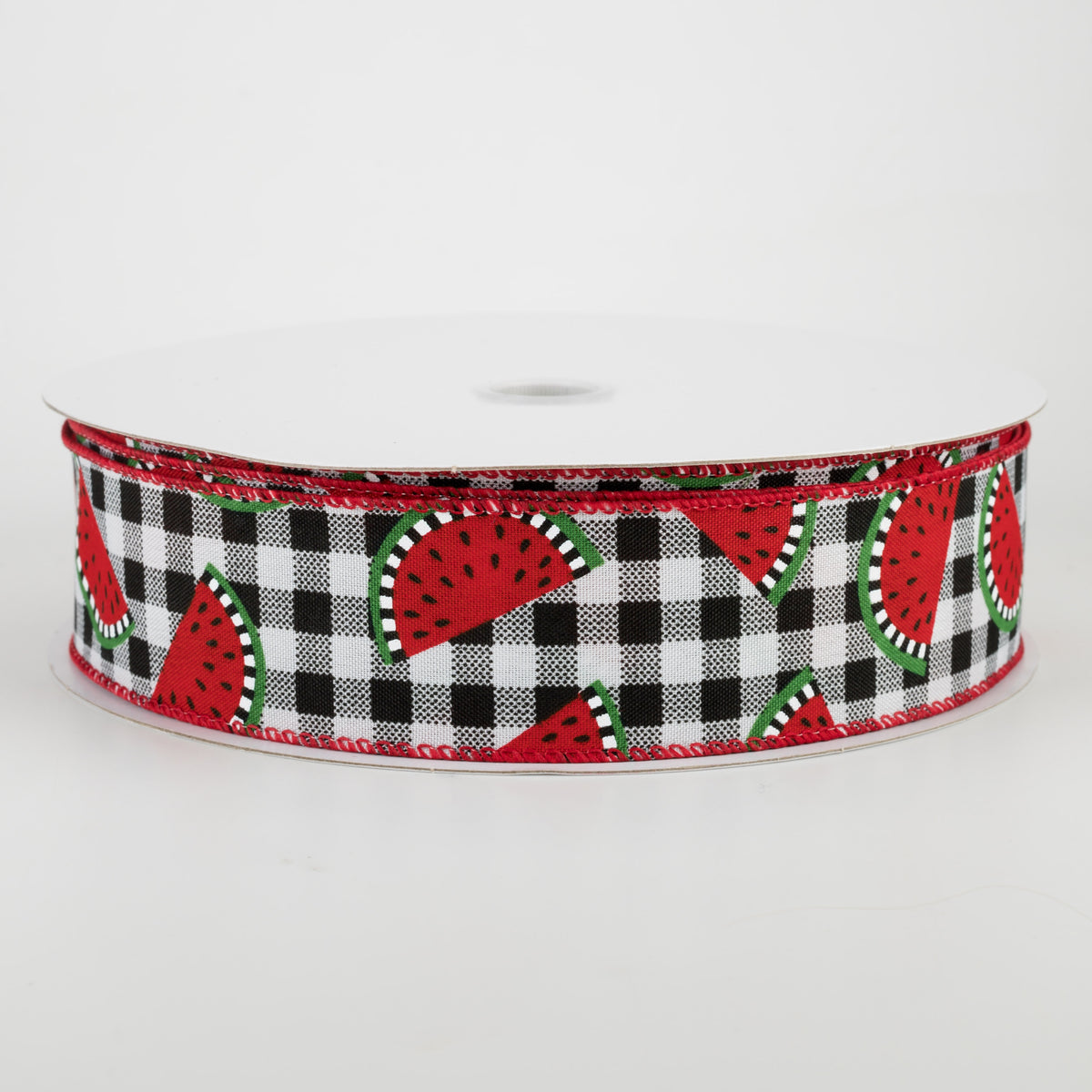 1.5" Gingham Watermelon Slices Ribbon (50 Yards)