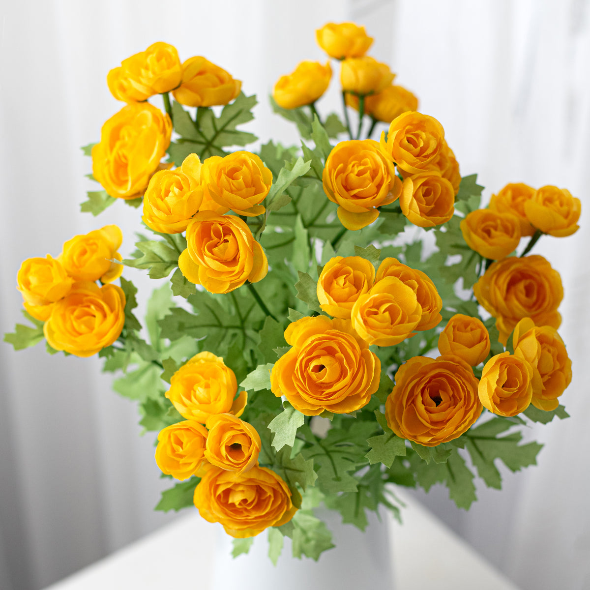 16" Mini Ranunculus Bush: Golden Yellow (9 Stem)