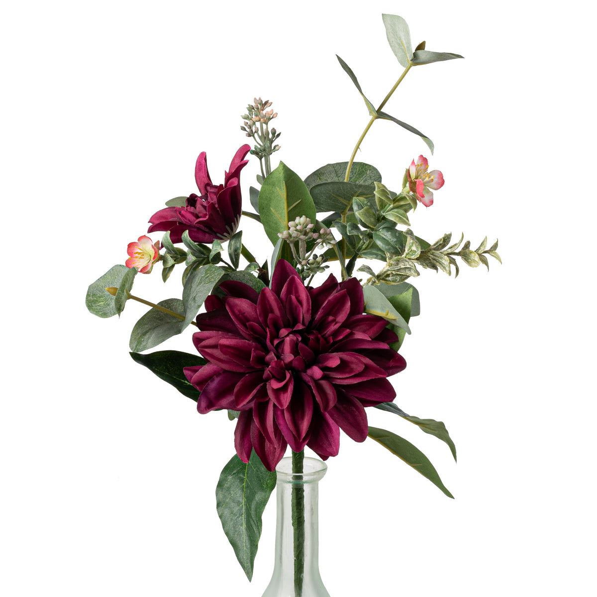 16" Dahlia Spray: Burgundy