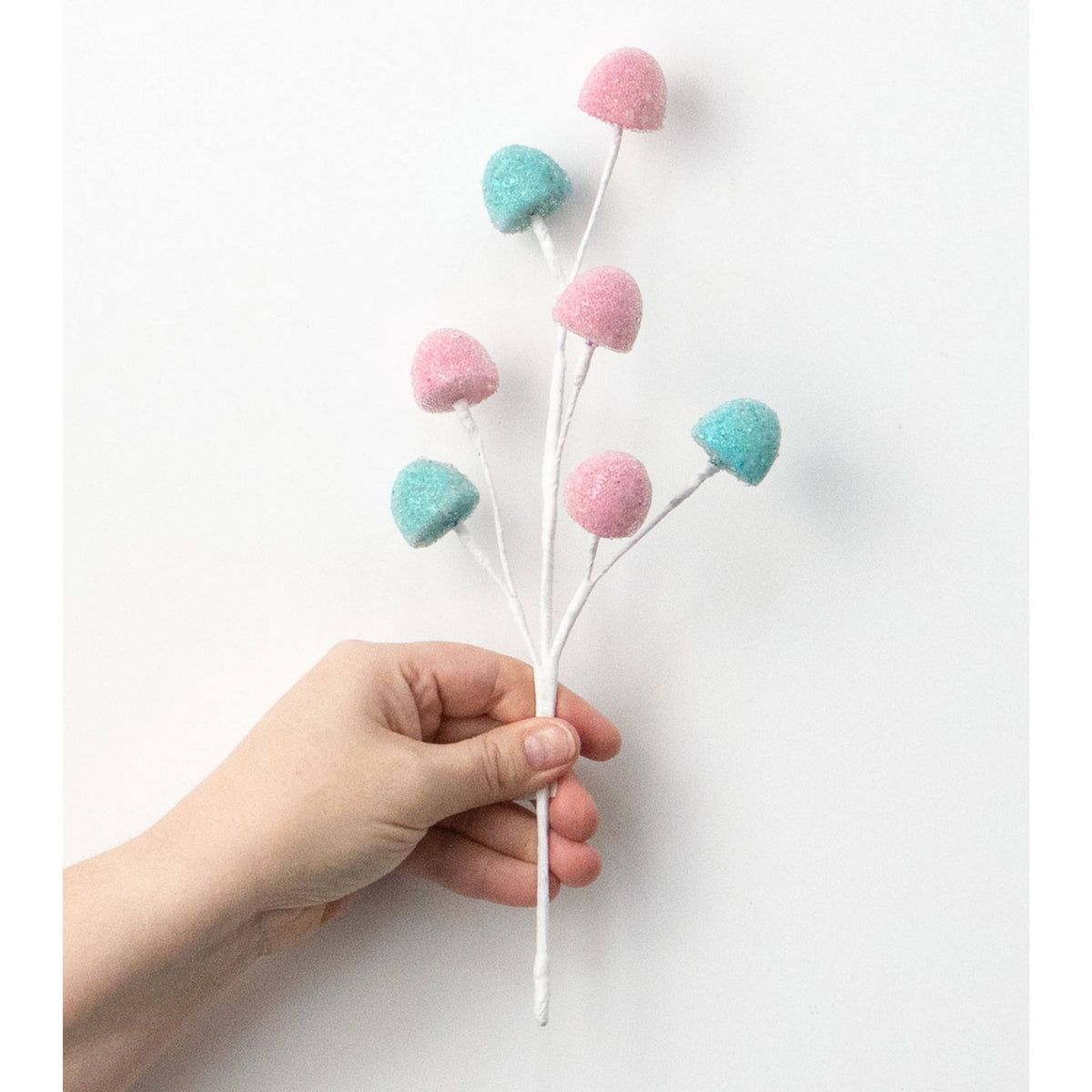 11" Glass Bead Gumdrops Pick: Pink & Blue detail photo 3