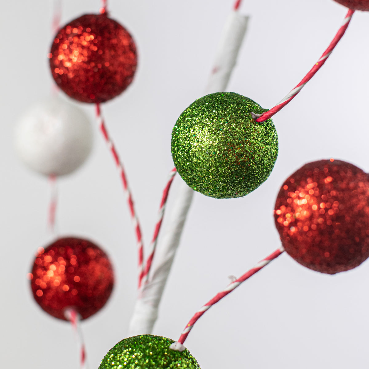 27" Glitter Ball Spray: Red, White, Green Lifestyle Photo