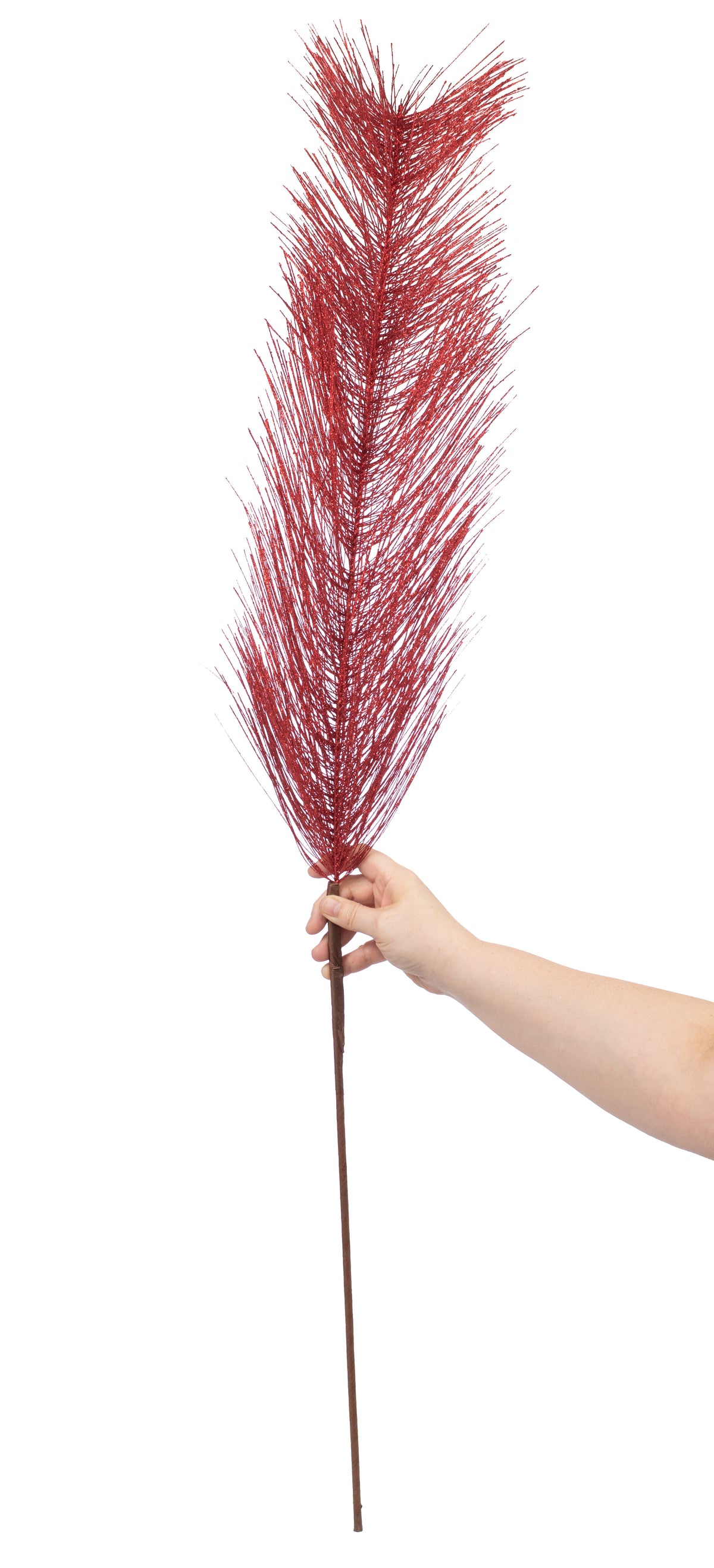 46" Glitter Bottle Brush Spray: Red Lifestyle Photo